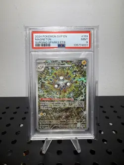 2024 Pokemon TCG: SVP Surging Sparks Magneton #159 ETB EN PSA 9 Black Star Promo - Image 1