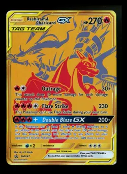Reshiram & Charizard GX SM247 Black Star Promo 2021 Tag Team Pokemon Card NM - Image 1