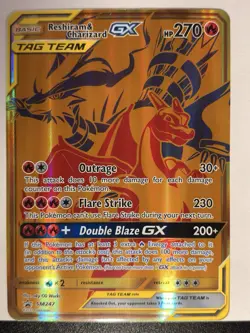 JUMBO Pokemon Reshiram & Charizard GX SM247 Promo Black Star NM-MINT Card - Image 1