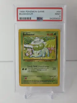1999 Pokemon Base Set Unlimited Bulbasaur #44 PSA 9 MINT - Image 1