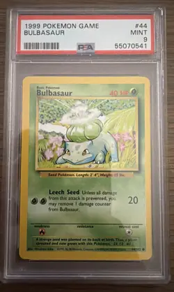 1999 Pokemon Base Set Unlimited Bulbasaur #44 PSA 9 - Image 1