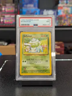 1999 POKEMON BASE SET UNLIMITED #44 BULBASAUR PSA 9 - Image 1