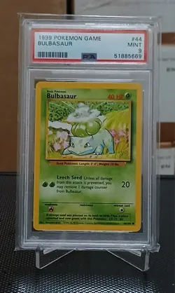1999 POKEMON BASE SET UNLIMITED #44 BULBASAUR PSA 9 - Image 1