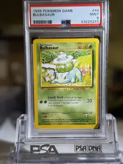 1999 POKEMON BASE SET UNLIMITED #44 BULBASAUR PSA 9 MINT - Image 1