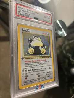 1999 Pokemon Snorlax 1st Edition Holo 11/64 Jungle PSA 8 - Image 2