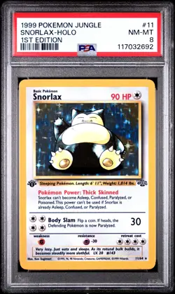 Snorlax Holo 1st Edition PSA 8 1999 Pokemon Jungle #11 - Image 1