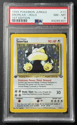 SNORLAX PSA 8 1999 POKEMON JUNGLE 1ST EDITION HOLO #11/64 NM-MT 5301 - Image 1