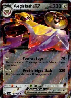 Aegislash ex 135/182 Pokemon Sv04: Paradox Rift Double Rare Holo NM (SKU 1-3) - Image 1