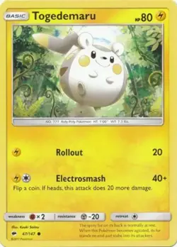 Togedemaru - 47/147 - Common - Pokemon Burning Shadows - Image 1