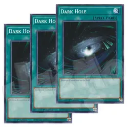 Yugioh - Dark Hole x 3 - 1st Edition NM - Plus Free Holo Card - Image 1