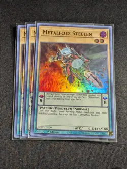 Yugioh - 3x Metalfoes Steelen GFTP-EN100 1st Edition Ultra Rare NM - Image 1