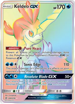 Keldeo GX - 240/236 - Pokemon Unified Minds Sun & Moon Secret Rare Card NM - Image 1