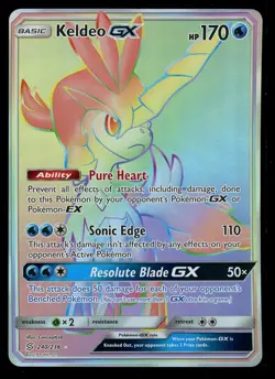 Pokemon Keldeo GX 240/236 Sun & Moon Unified Minds Rainbow Rare Near Mint - Image 1
