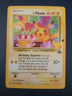 ______'s Pikachu 24/53 Celebrations: Classic Collection Holo Birthday Pokemon - Image 1