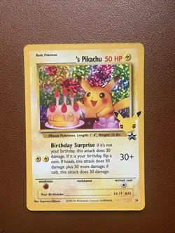 Birthday Pikachu 24/53 Holo Celebrations: Classic Collection Pokemon TGC - Image 1