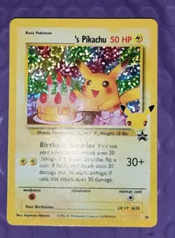 Birthday Pikachu 24/53 Celebrations: Classic Collection Holo Pokemon NM - Image 1