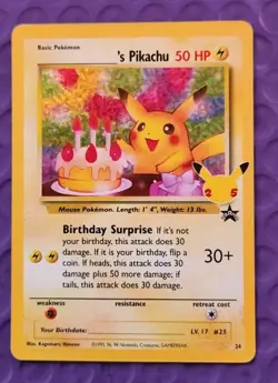Birthday Pikachu 24/53 Celebrations: Classic Collection Holo Pokemon NM - Image 2
