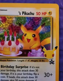 Birthday Pikachu 24/53 Celebrations: Classic Collection Holo Pokemon NM - Image 4