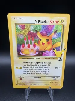 Birthday Pikachu 24/53 (Holo) Pokemon Celebrations Classic Collection - Image 1