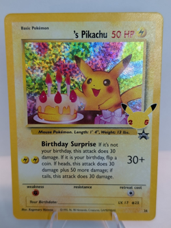 Birthday Pikachu 24/53 Celebrations: Classic Collection Holo Pokemon NM - Image 1