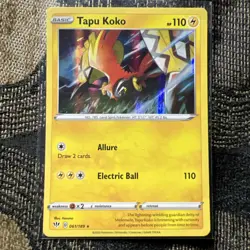 Pokemon SWSH03: Darkness Ablaze #61/189 Tapu Koko Holo Foil Card TCCCX - Image 1