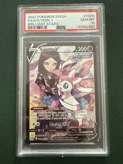 Pokemon TCG Sylveon v Trainer Gallery Holo Card PSA 10 TG14/TG30 Brilliant Stars - Image 1