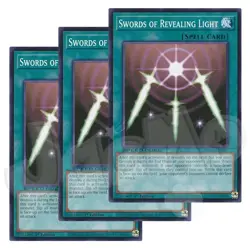 Yugioh Swords of Revealing Light x 3 - 1st Edition NM - Plus Free Holo Card - Image 1