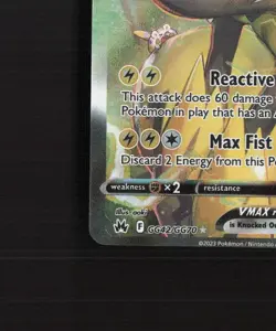 Zeraora VMAX GG42/GG70 Crown Zenith Full Art Ultra Rare Holo Pokemon Card LP+ - Image 5