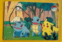 💥 EEVEE PIKACHU MEOWTH Vintage Prism Holo Sticker Card Anime Collectible 💥 - Image 2