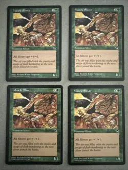 Magic The Gathering Tempest 4x Muscle Sliver MTG Playset - Image 1