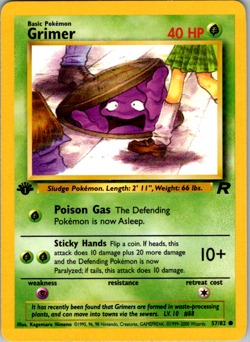 Pokemon 1999 Team Rocket 1st Edition: Grimer 57/82 - LP - Image 1