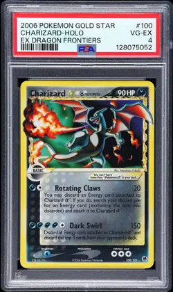 2006 POKEMON EX DRAGON FRONTIERS GOLD STAR #100 CHARIZARD-HOLO PSA 4 - Image 1