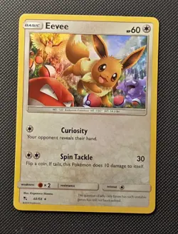 Pokemon TCG Eevee Card Hidden Fates Holo Rare 48/68 Near Mint - Image 1
