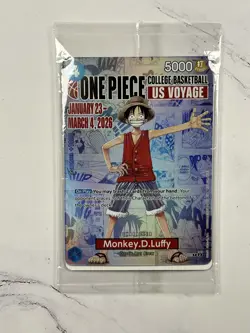 One Piece Monkey.D.Luffy US Voyage College Basketball Rutgers Game Card SEALED - Image 1