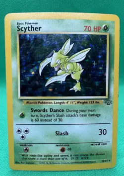 Pokemon Scyther TCG Jungle Holo Card 10/64 Unlimited Rare - Image 1