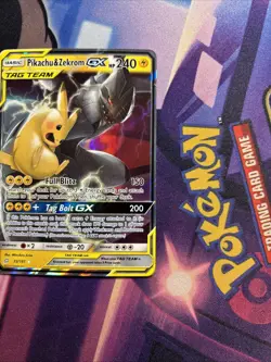 Pikachu & Zekrom GX Pokemon Sun & Moon Team Up Ultra Rare 33/181 English LP+ - Image 3