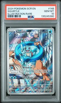 Pokemon Squirtle 148/142 Sv07 Stellar Crown 2024 PSA 10 GEM MT Illustration Rare - Image 1