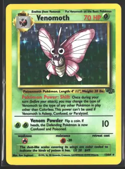 1999 Pokemon Venomoth Jungle Holo 13/64 13 Genuine Vintage - Image 1