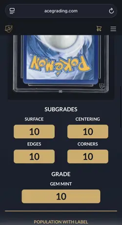 Ace 10 Cynthia's Garchomp EX 241/182 Pokemon Destined Rivals PERFECT SUB-GRADES - Image 3