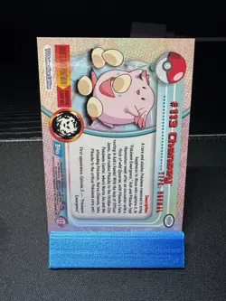 2000 Pokemon CHANSEY #113 Topps Blue Logo TV Animation - Image 3