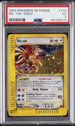 2003 POKEMON SKYRIDGE #149 HO-OH-HOLO PSA 3 - Image 1