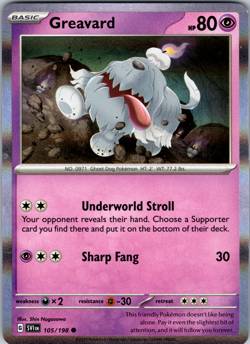Greavard Mirage Holo 105/198 SV01: Scarlet & Violet Common - NM - Image 1