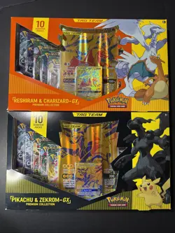 Pokemon TCG- Reshiram & Charizard/Pikachu & Zekrom GX Tag Team Boxes-2021 Sealed - Image 1