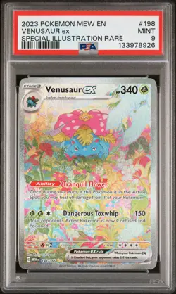 2023 POKEMON MEW EN-151 SPECIAL ILLUSTRATION RARE #198 VENUSAUR EX PSA 9 - Image 1