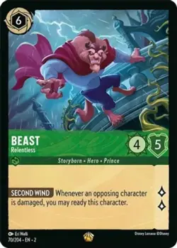 1x Beast - Relentless - 70/204 - Legendary - Cold Foil NM-Mint Disney Lorcana: R - Image 1