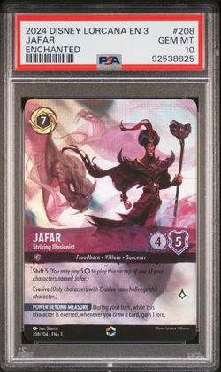 2024 Disney Lorcana ✨ EN3 Jafar - Striking Illusionist ENCHANTED PSA 10 GEM MINT - Image 1