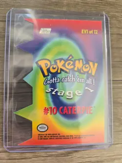 Pokemon Topps Die Cut Embossed Cards Stage 1 #10 CATERPIE EV1 - Image 2