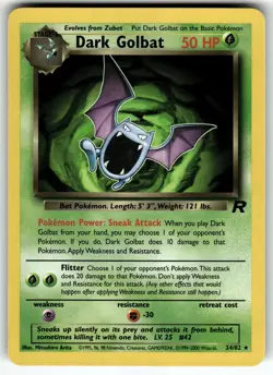 Dark Golbat (24) 24/82 Team Rocket LP Pokemon Card TCG - Image 1