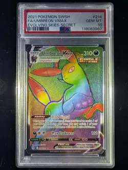 Pokemon TCG Umbreon VMAX Holo Secret Rare Card Evolving Skies 214/203 - Image 1