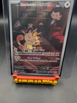 Pokemon TCG Team Rockets Meowth Card 203/182 Destined Rivals NM+ Condition - Image 1
